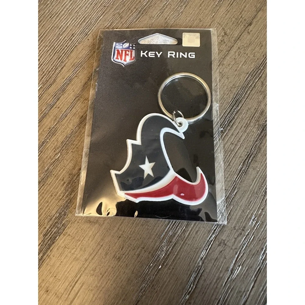 Brand New Houston Texans Laser Cut Rubber‎ Keychain Key Chain NFL